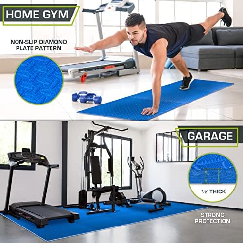 ProsourceFit Puzzle Exercise Mat ½ in, EVA Interlocking Foam Floor Tiles for Home Gym, Mat for Home Workout Equipment, Floor Padding for Kids, Black, 24 in x 24 in x ½ in, 48 Sq Ft - 12 Tiles