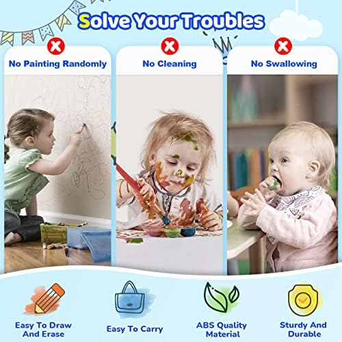 Kikidex Magnetic Drawing Board, Toddler Girl Toys for 1-3 Year Old, Doodle Board Pad Learning and Educational Toys for 1 2 3 Year Old Kids Birthday Gift (Light Blue)
