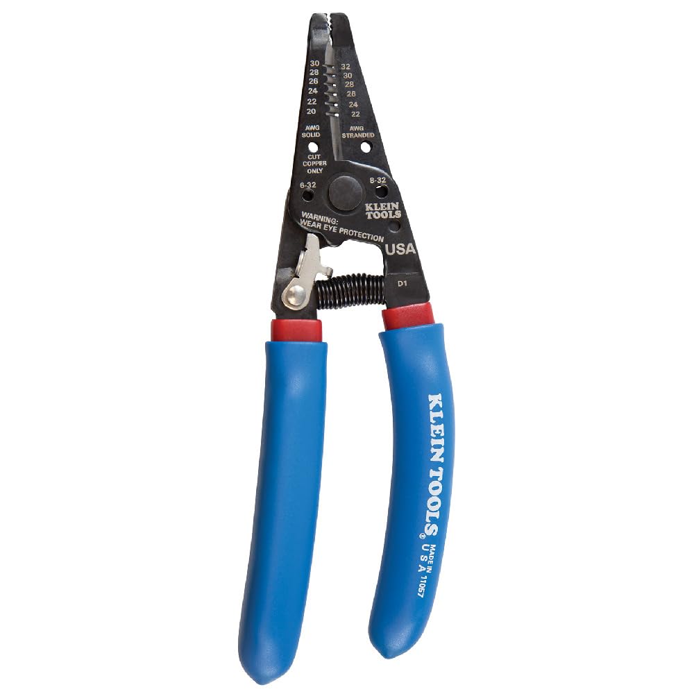 Klein Tools 11057 Wire Cutter/Stripper, Made in USA, Heavy Duty Cutter for 20-30 AWG Solid and 22-32 AWG Stranded Wire