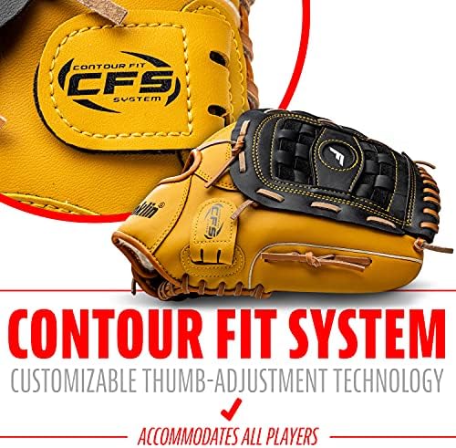 Franklin Sports Baseball + Softball Gloves - Field Master Adult + Youth Baseball + Softball Gloves - Right Hand + Left Hand Gloves - Infield + Outfield Mitts - Multiple Sizes + Colors