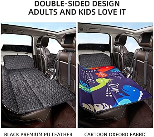 ABE Non-Inflatable Car Bed Mattress,Double-Sided Folding,Portable Back Seat, Travel Camping Mattress for Sleeping(Dinosaur World), for SUV