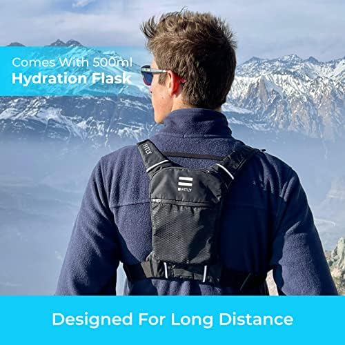 Sub90 Running Hydration Vest - Lightweight Running Pack for Men & Women with Phone Holder, Storage, Thoracic Belt - Running Water Pack - Carry Personal Items While Running - Black