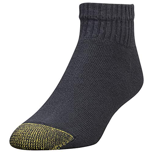 Gold Toe Men's Cotton Quarter Athletic Sock 6 Pair (12 PCS) 13-15 / Shoe: 12-16, BLACK)