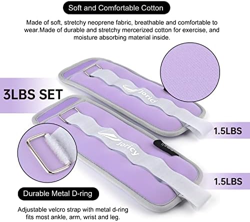 Ankle Weights A Pair of 1/2/3/4/6/8/10/12/20 LBS Wrist Leg Arm Weights for Women Men kids child with Adjustable Straps, Strength weighted for Physical Therapy Running Walking Fitness Gym Workout