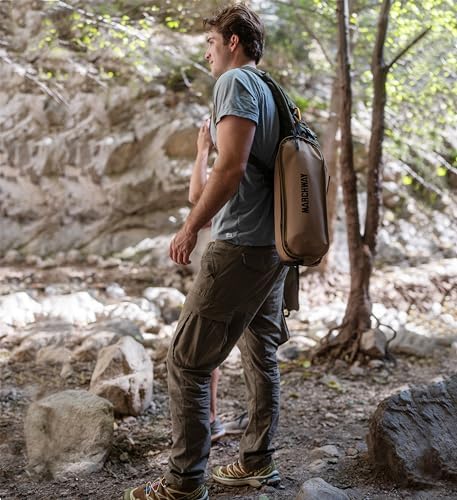 MARCHWAY Lightweight Folding High Back Camping Chair with Head Support, Stable Portable Compact for Outdoor Camp, Travel, Beach, Picnic, Festival, Hiking, Backpacking (Highback Khaki)