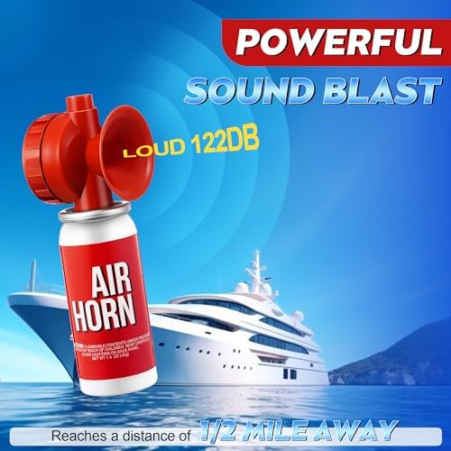 Saillong 1.4oz Boat Air Horn for Safety, Loud Marine Air Horns Can, Mini Small Blow Fog Bear Air Horn, Emergency Use for Sporting Events, Boat, Animal Alarm