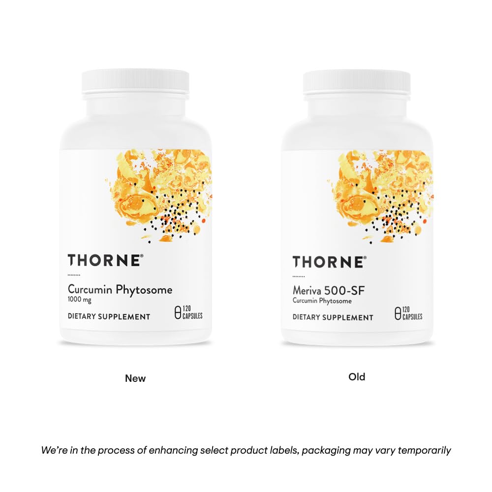 THORNE - Curcumin Phytosome 1000 mg (Meriva) - Clinically Studied, High Absorption - Supports Health in Joints, Muscles, GI Tract, Liver, and Brain* - 120 Capsules - 60 Servings