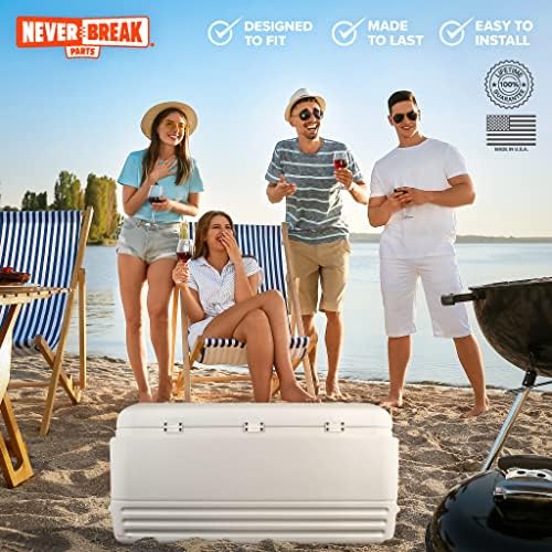 NeverBreak Parts - Igloo Cooler Replacement Parts - Large Repair Kit | High Strength Igloo Cooler Hinges Replacement with Latches | Ice Chest Repair Kit