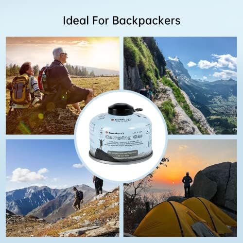 Isobutane Fuel Canister 100 Gram Camping Stove Fuel Butane Propane Blend Camping Fuel Gas Canister Backpacking Fuel Light-weight Compact Camping Fuel Mini Propane Tanks Camp Stove Fuel 3.53oz