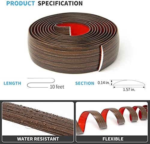 Art3d Vinyl Floor Transition Strip - Laminate Floor Divider for Joining Gaps and Carpets, Brown (10 FT, 1.57in)