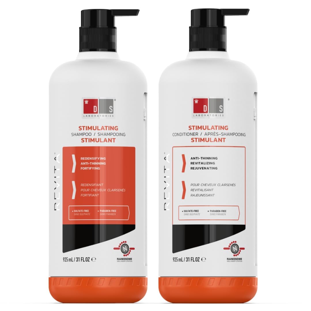DS Labs Revita Shampoo and Conditioner – High-Performance Hair Density Kit, Volumizing, Thickening, Fuller, Sulfate & Silicone Free, For Men & Women, 925mL, Packaging May Vary