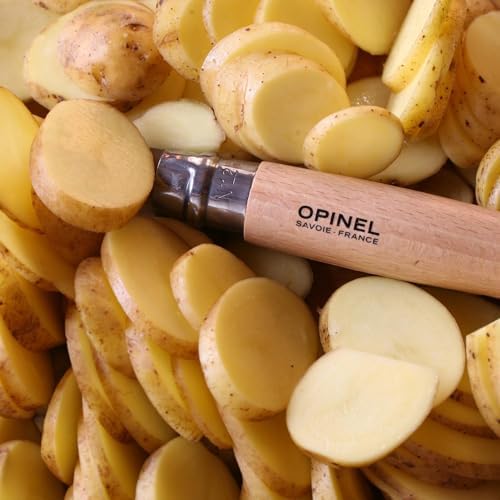 Opinel No. 12 Stainless Steel Pocket Knife, Beechwood Handle
