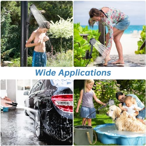 AlpsWolf Portable Shower for Camping, 6000mAh Rechargeable Camping Shower with Digital Power & Temperature Display, Portable Shower for Camping, Beach, Hiking, Outdoor Travelling, Pet Cleaning