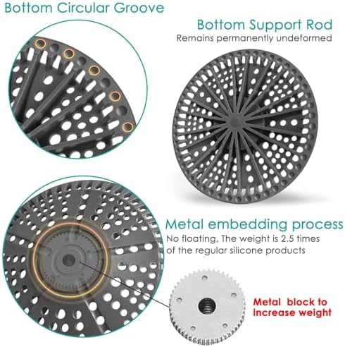 Shower Drain Hair Catcher, 2 Pack 5.5in Shower Hair Catcher Large Premium Silicone Drain Protector Strainer, Shower Drain Cover for Shower Room, Floor Drain, Bathroom Sink, Dark Grey