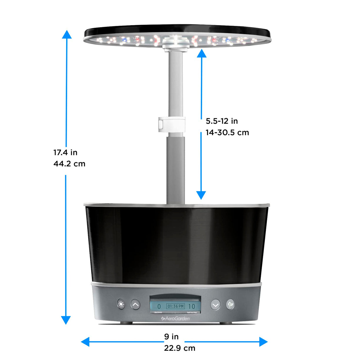 AeroGarden Harvest Elite 360, Platinum Stainless
