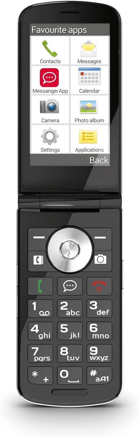 Emporia TOUCHsmart.2 New Edition, 4G Handy für Senioren, dedizierte Taste für Whatsapp und Messaging-App, hohe Lautstärke, 3.25" Farbdisplay, Ladestation, Schwarz (Italien)