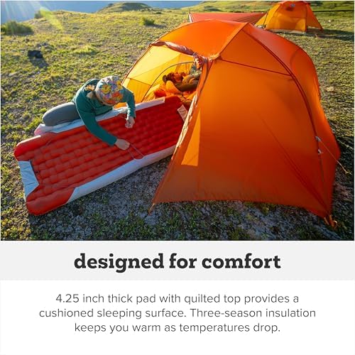 Big Agnes Rapide SL - Insulated Sleeping Pad, Ultralight, All Season Compact Backpacking and Hiking, Pumphouse Sack Included, Orange, 25x72 Wide Regular
