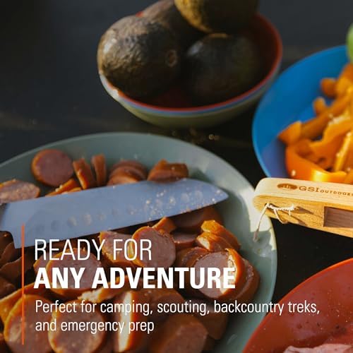 GSI Outdoors Cascadian 1 Person Table Set I 6-Piece Camping, Backpacking Mess Kit, Plastic BPA Free, Plate, Bowl, Mug, Cup & Cutlery Set