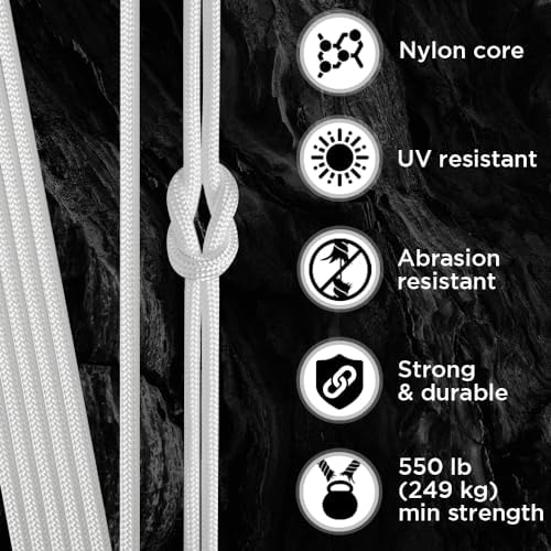 TECEUM 5/32" Paracord Rope 1000 – 1000ft / 200ft / 100ft / 50ft – Tactical Parachute Cord 4mm – 45+ Colors – Nylon String for Survival & Camping Gear – Stripe Cord for Survival – Utility Rope