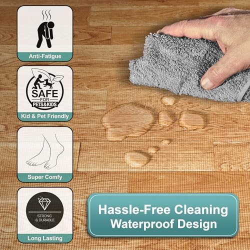 Sorbus 48Sq. Ft. Wood Grain Floor Tiles Foam Mat EVA Interlocking Mats Tile 3/8-Inch Thick Flooring Wood Puzzle Exercise Mats w/Borders - Home Playroom Basement, Apartment, Trade Show, Baby, Dance