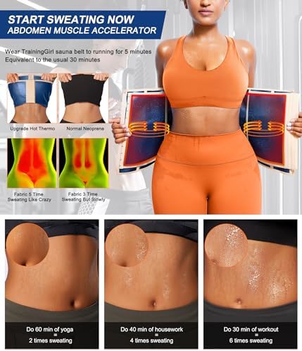 TrainingGirl Waist Trainer for Women Lower Belly Waist Trimmer Corset Tummy Wrap Workout Sweat Belt Band Sports Sauna Suit