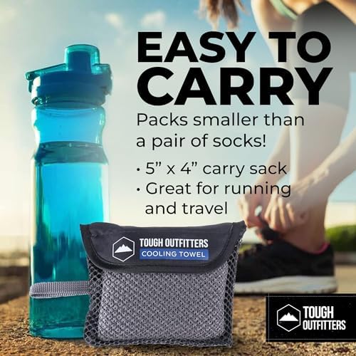 Tough Outdoors Cooling Towel - Cooling Towels for Neck & Face - Ice Wrap & Sweat Rag for Camping Gym Yoga & Sports - Workout Towel for Gym Sweat - Cool Towels for Extreme Heat