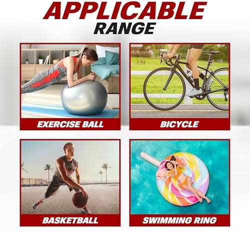 BV Mini Bike Pump Portable Frame Pump, Air Ball Pump Inflator with Ball Pump Needles, Fits Presta & Schrader- Smart Valve