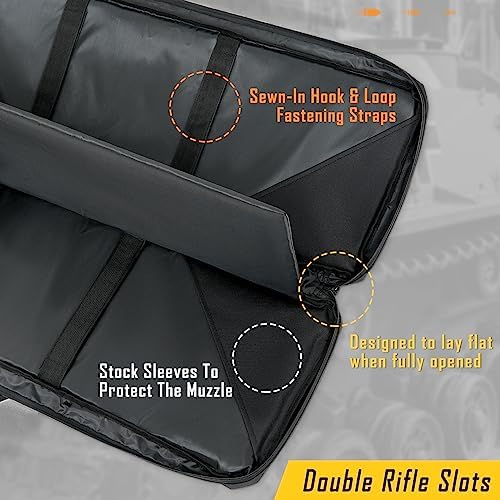 DULCE DOM 32/36/42/48/52 inch Double Rifle Case Soft Bag Gun Case, Perfect for Rifle Pistol Firearm Storage and Transportation, All Around Shooting Range Tactical Rifle Backpack, Indoor Outdoor