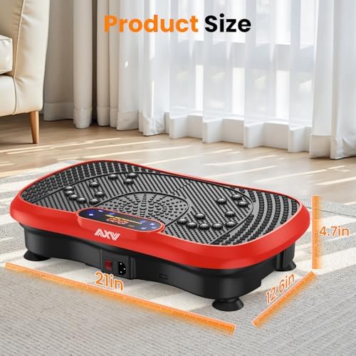 AXV Vibration Plate Fitness Platform Exercise Machine Vibrating Lymphatic Drainage Shaking Full Body Shaker Workout Vibrate Stand Shake Board Sport Gym for Weight Loss Fat Burner for Women Men