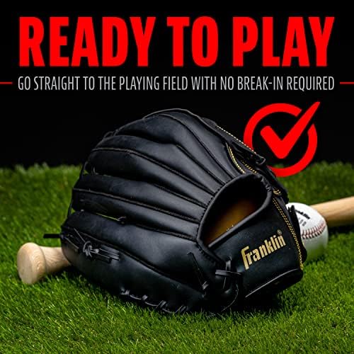 Franklin Sports Baseball + Softball Gloves - Field Master Adult + Youth Baseball + Softball Gloves - Right Hand + Left Hand Gloves - Infield + Outfield Mitts - Multiple Sizes + Colors