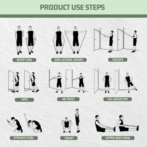 VEICK Resistance Bands, Exercise Bands, Workout Bands Set for Working Out with Handles for Men Women, Elastic Exercising Bands for Fitness Weights Work Out at Home Gym