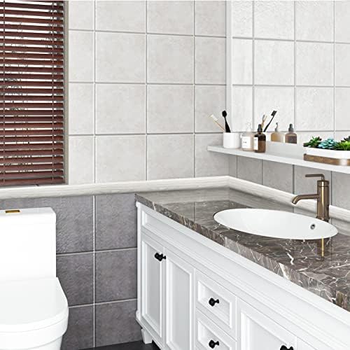 Art3d Self Adhesive Vinyl Floor Transition Strip, Laminate Floor Strip Floor Flat Divider Strip for Joining Floor Gaps, Carpet Threshold Transition, Floor Tiles (10 FT, 1.57in, White-Washed)