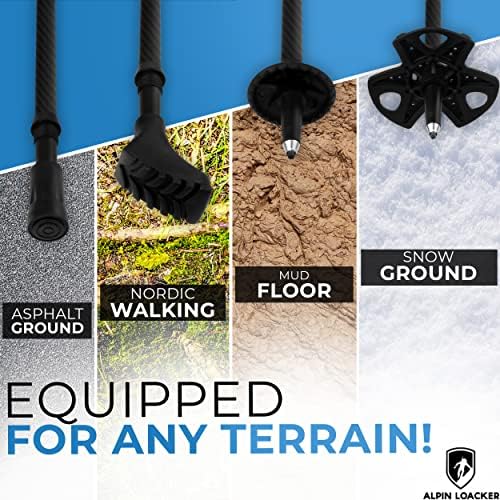 Collapsible Trekking Poles for Hiking I Carbon or Aluminum Hiking Poles Ultra Lightweight I Adjustable Trekking Poles for Women and Men with Cork Grip