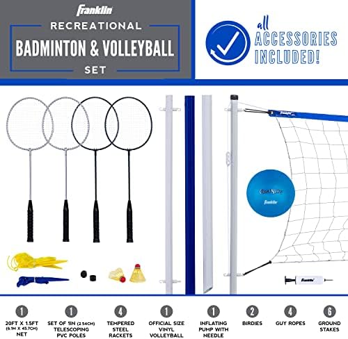 Franklin Sports Volleyball and Badminton Set