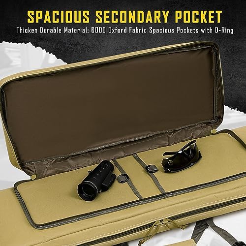 DULCE DOM 32/36/42/48/52 inch Double Rifle Case Soft Bag Gun Case, Perfect for Rifle Pistol Firearm Storage and Transportation, All Around Shooting Range Tactical Rifle Backpack, Indoor Outdoor