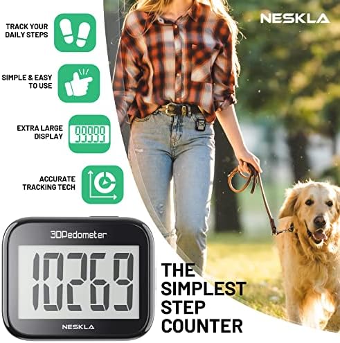3D Pedometer for Walking, Simple Step Counter with Large Digital Display, Step Tracker with Removable Clip Lanyard, Accurately Track Steps for Men Women Kids Adults Seniors