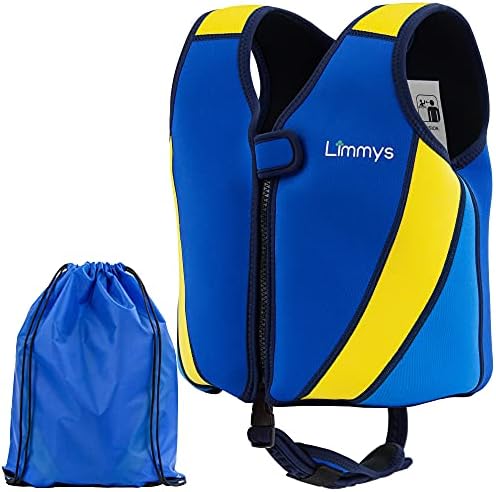 Limmys Premium Kids Swim Vest - Toddler Swim Jacket and Buoyancy Swimming Aid - Modern Design Swimming Vest for Boys, Girls and Babies - Drawstring Bag Included