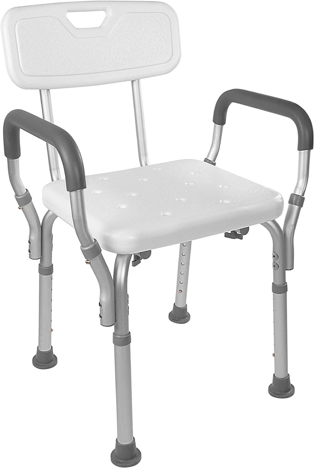 Vaunn FSA/HSA Eligible Medical Shower Chair Bath Seat with Padded Arms, Removable Back and Adjustable Legs for Bathtub Safety and Supports Weight up to 350 lbs