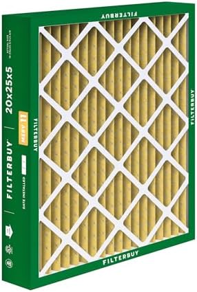 Filterbuy 20x25x5 Air Filter MERV 11 Allergen Defense (4-Pack), Pleated HVAC AC Furnace Air Filters for Honeywell FC100A1037, Lennox X6673, Carrier, & More (Actual Size: 19.88 x 24.75 x 4.38 Inches)