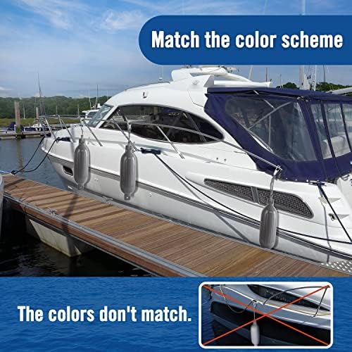 Affordura Boat Fender 4 Pack Boat Bumpers Fenders with 4 Ropes, Boat Bumpers for Pontoon Boat Fenders Inflatable