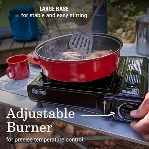 Coleman Classic 1-Burner Butane Stove Portable Camping Stove with Carry Case & Push-Button Starter Includes Precise Temperature Control & 7650 BTUs of Power for Camping Tailgating & More