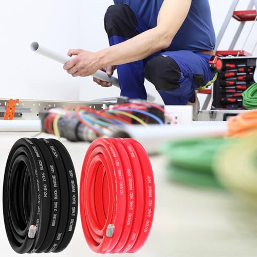 2 Gauge Marine Wire 2 AWG Marine Grade Wire Include 2 Gauge 10FT Red & 10FT Black,2AWG Tinned Copper Oxygen-Free Cable for Automotive Boat Speaker Battery Lighting Solar Panel Camper Trailer