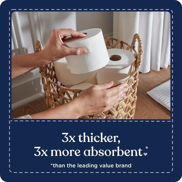 Quilted Northern Ultra Plush Toilet Paper, 24 Mega Rolls = 96 Regular Rolls, 3X Thicker*, 3 Ply Soft Toilet Tissue