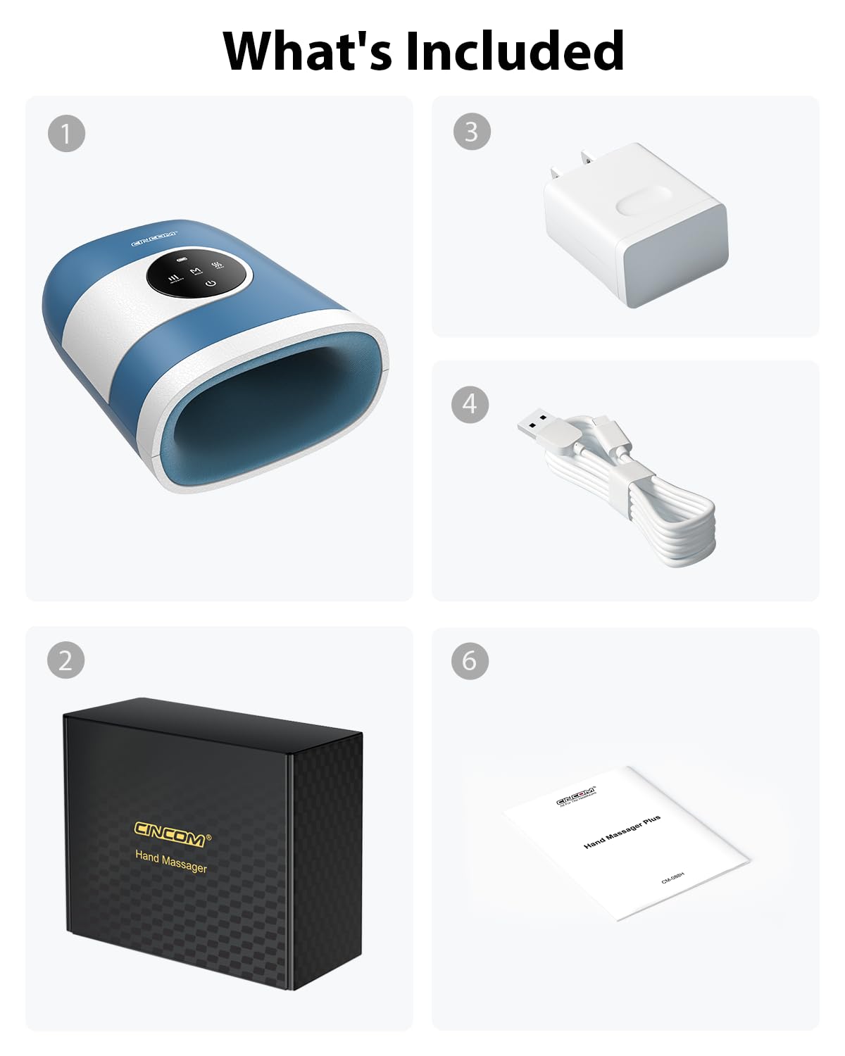 CINCOM Upgraded Hand Massager with Heat and Compression for Arthritis and Carpal Tunnel - Cordless & Rechargeable, Gifts for Women - FSA HSA Eligible