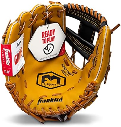 Franklin Sports Baseball + Softball Gloves - Field Master Adult + Youth Baseball + Softball Gloves - Right Hand + Left Hand Gloves - Infield + Outfield Mitts - Multiple Sizes + Colors