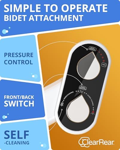 Clear Rear Bidet Attachment for Toilet - Self-Cleaning Dual Nozzle Bidet Toilet Seat with Adjustable Water Pressure - Easy Installation - Hygienic Toilet Accessories - 2 pack