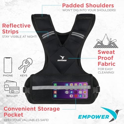Empower Weighted Walking Vest for Women – Strengthen Muscles, Boost Bone Health, and Burn More Calories (fixed 8lbs, adjustable 4-10lbs or 10-16lbs)