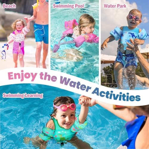 HeySplash Toddler Swim Vest, Toddler Floaties Fit 13-30 Lbs, Puddle Kids Jumper with Adjustable Strap, Pool Float Jacket Arm Floaties Baby Floatie Water Wing, Pool Sea Swimming Aid