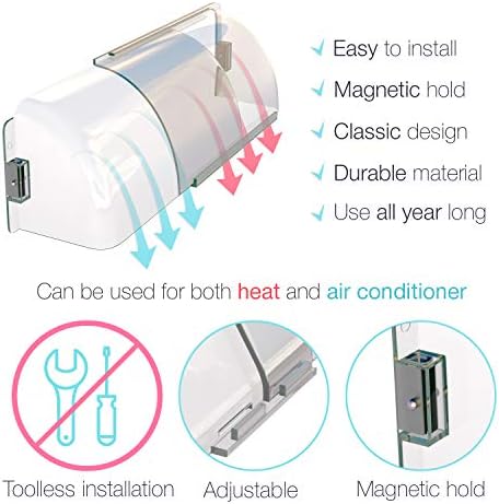 Home Intuition Air Vent Deflector - Non Melting, Adjustable Magnetic Heat and AC Deflector 8.5" to 15" for Vents, Sidewall, and Ceiling Registers, 4 Pack