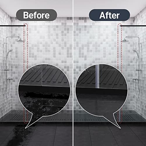 AmazerBath 5 PCS Shower Door Side Seal Strip for 3/8 Inch Glass - 15.75 Inches x 5, 5 Sections Segmented Shower Installation Kit, Frameless Glass Door Seal Strip